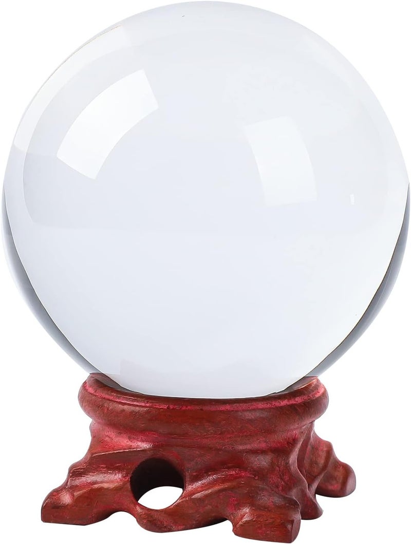 Modaier Crystal Ball 60mm with Wooden Stand and Gift Box for Magic,lensball Photography,Family Decorative,Fortune Teller,Feng Shui,Witchcraft,Witch Decor,and Halloween Decor - Image 1